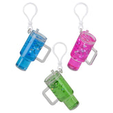 Liquid Filled Tumbler Clip On Keychain In Bulk - Assorted