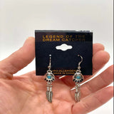 Wholesale Silver Turquoise Color Bear Claw Earrings Hypoallergenic Dangle Earrings
