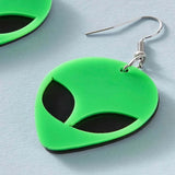 Wholesale Alien Head Space Earrings Long Dangle Statement Earrings for Space Enthusiasts
