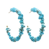 Wholesale U Shaped Hoop Turquoise Stone Earrings Unique and Beautiful