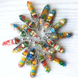 Glass Flower 1 1/2" Wire Wrapped Necklace Pendants- Assorted