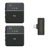 Wireless Noise Cancelling Clip On Cordless Mic For IPhone & Type-C