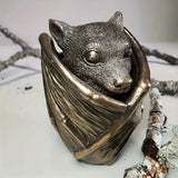 0207ba Resin Bat Jewelry Holder Collectible Figurine - Versatile Room Decor for Indoor and Outdoor, Gothic Home Decor, Perfect for Halloween, No Electricity Required