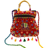 Wholesale New Traditional Multicolor Purse With Tassels & Beaded Handle For Ladies