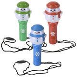 Snowman Themed Light Up Spinning Wand Necklace Kids Toy