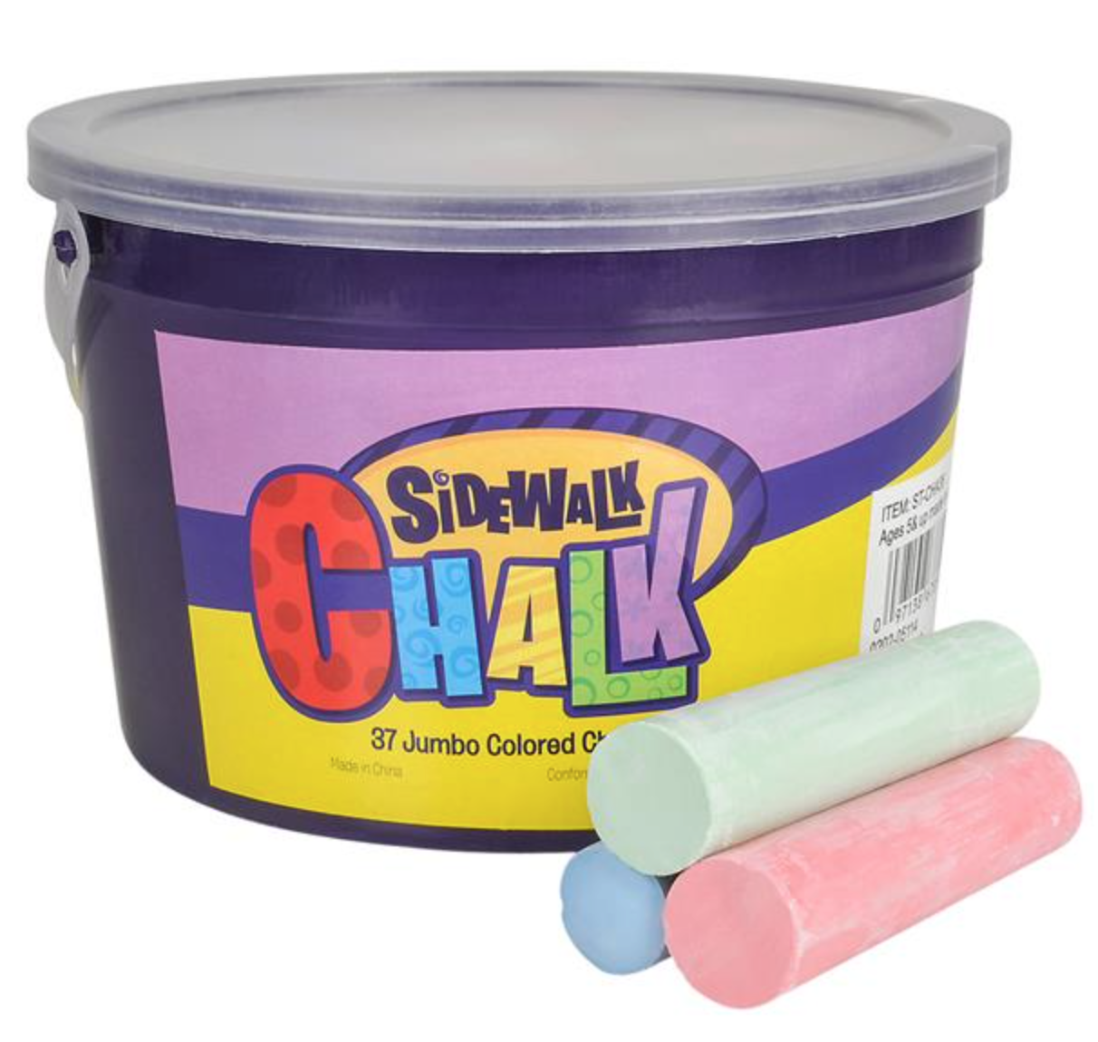 Buy JUMBO CHALK IN A BUCKET 36 PC in Bulk