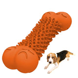 Durable Dog Teeth Cleaning Rubber Toothbrush Stick Chew Toy - Bone Design