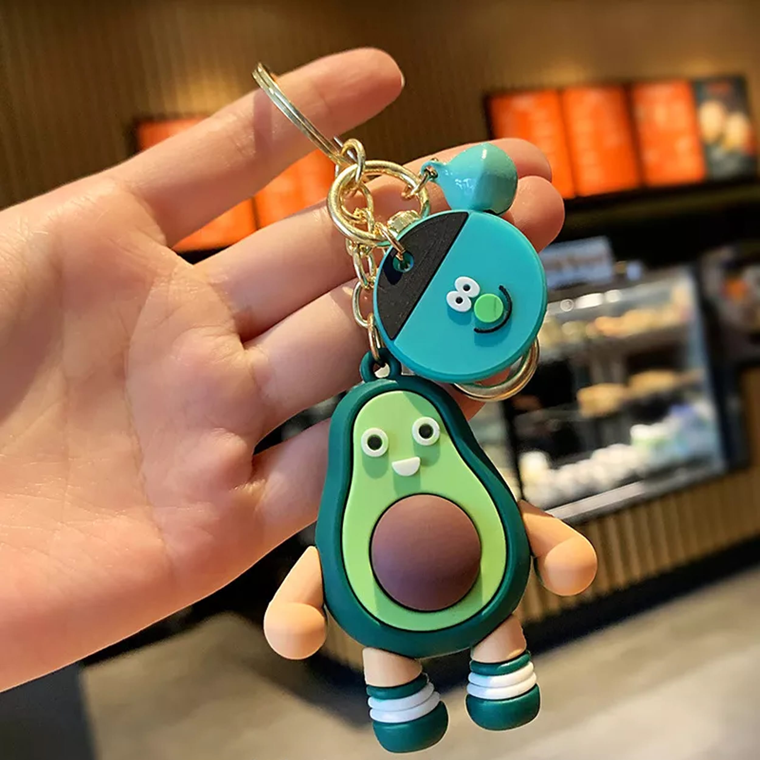 3D Funky Avocado Combo Keychain