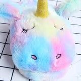 Rainbow Animal Sequins Plush Slippers
