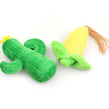 Cute Corn & Cactus Durable Interactive Plush Pet Dog Chew Toys