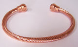Wholesale PURE COPPER MAGNETIC CUFF BRACELET TWISTED ROPE STYLE (sold by the piece )