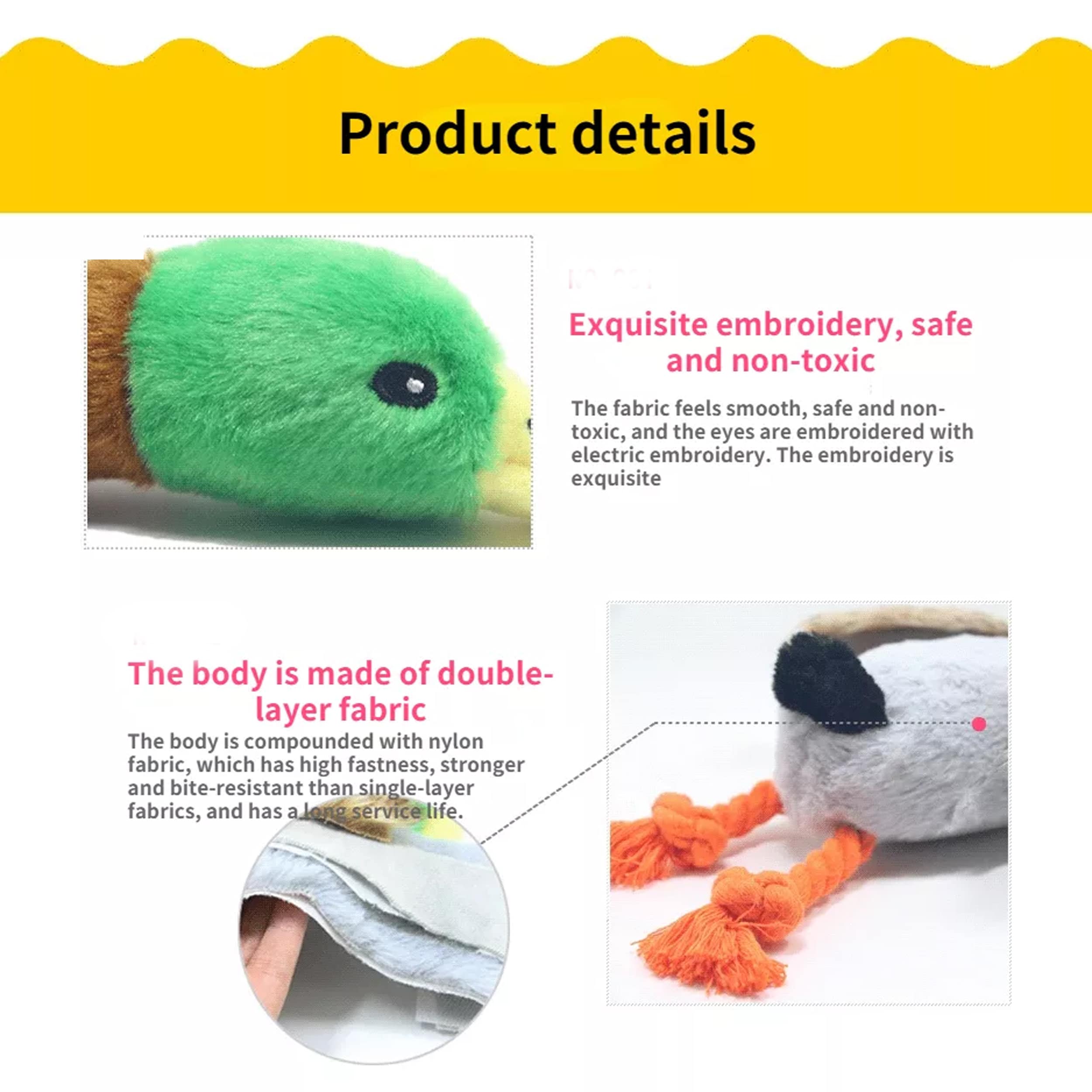 Duck Plush Dog Chew Toy