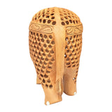 Handmade Wooden Jali Elephant Sculpture