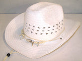 Wholesale WHITE WOVEN COWBOY HAT WITH BEAR CLAW BAND (Sold by the piece) *- CLOSEOUT NOW $ 3.50  EA