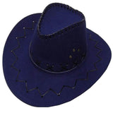 Wholesale DARK BLUE HEAVY LEATHER WESTERN COWBOY HAT