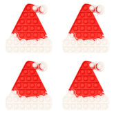 four red pop it fidget toys santa hat