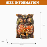 Handcrafted Wooden Owl Sitting Showpiece