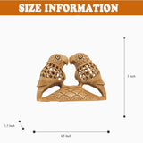 Wooden Parrot Couple Statue