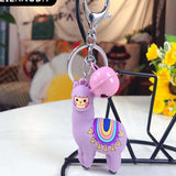 Purple color Lama keychain with bell