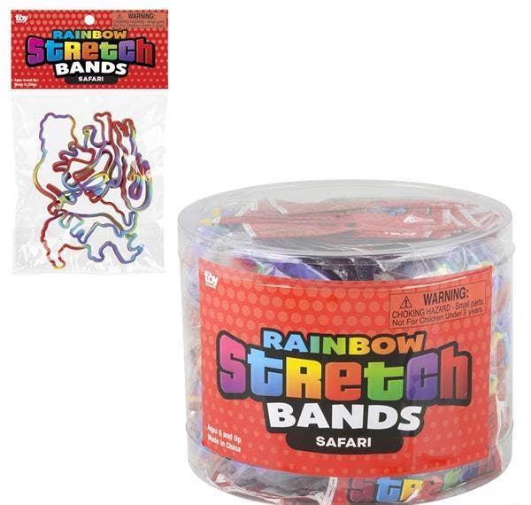 Buy SAFARI RAINBOW SILICONE STRETCH BANDS in Bulk