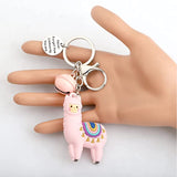 Pink Lama keychain with bell