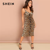 Backless Leopard Print Cami Sleeveless Night Out Women Dresses