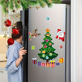 CF-4Christmas Refrigerator Magnet Set - Polystyrene Santa, Snowman & Reindeer Designs, Rectangle Shape, Waterproof, For Fridge, Garage Doors & Vehicles, Holiday Festive Ambiance Enhancer