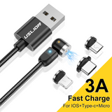 3 In 1 Magnetic USB Cable Fast Charging Type C Cable