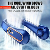 1pc Portable Wearable Bladeless Neck Fan - 5 Wind Speeds, Digital Display, Rechargeable Lithium Battery, USB Powered, Super Technology, and Lightweight ABS Material for Indoor and Outdoor Use