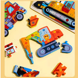 Transportation Stocking Stuffer Wooden Puzzles Kids Toy