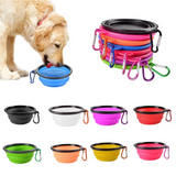 2307GP Collapsible Pet Silicone Dog Food Water Bowl Outdoor Camping Travel Portable Folding  Supplies   Dishes with Carabiner