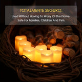 0207ba 24-Pack Warm White Flameless LED Candles - Long-Lasting, Safe for All - Perfect for Outdoor Travel, Halloween, and Christmas Decor