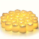 0207ba 24-Pack Warm White Flameless LED Candles - Long-Lasting, Safe for All - Perfect for Outdoor Travel, Halloween, and Christmas Decor