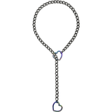 Women's Ornaments Heart-Shaped O-Ring Slip Chain Necklace Women's Fashion Punk Rock Cuban Long Necklace Women's Jewelry Adjustable Lasso Y-Shaped Women's Necklace