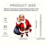 CF-208Pcs/1Set Christmas TRUMP Dwarves 2D Acrylic Pendant: Christmas Decorations, Funny Cute Christmas Trump, New Year Gifts, Home, Window, Office, Classroom, Wine Bottle, Car Rearview Mirror, Yard, Party Decoration