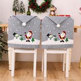 CF-186 sets of Christmas grey print chair covers, holiday decorations, Christmas home decorations, atmosphere ornaments.