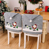 CF-186 sets of Christmas grey print chair covers, holiday decorations, Christmas home decorations, atmosphere ornaments.