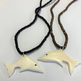 Wholesale Coconut Shell With Real Bone Dolphin Necklace For Women's (Sold by Piece & dozen)
