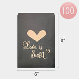 Love is Sweet Message Heart Treat Paper Bag Set