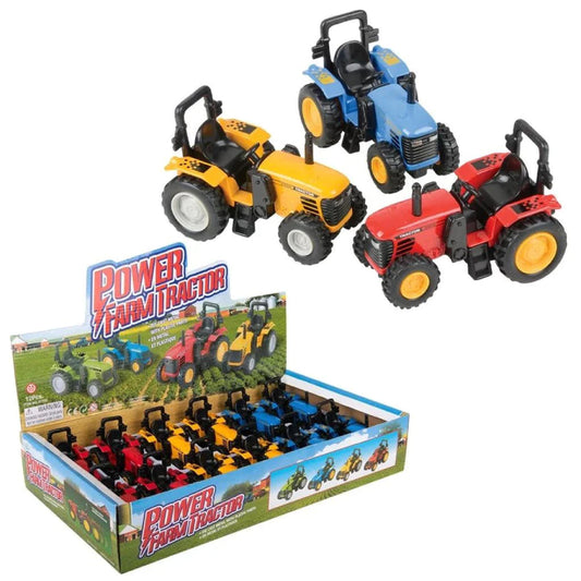 4" DIE-CAST PULL BACK FARM TRACTOR