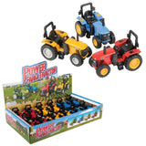 4" DIE-CAST PULL BACK FARM TRACTOR - Assorted