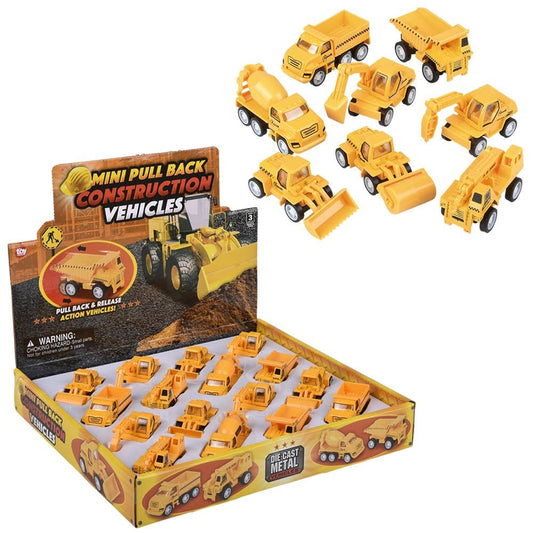 Mini Die-cast Pull Back Construction Vehicles kids Toys (1 unit=$17.92)