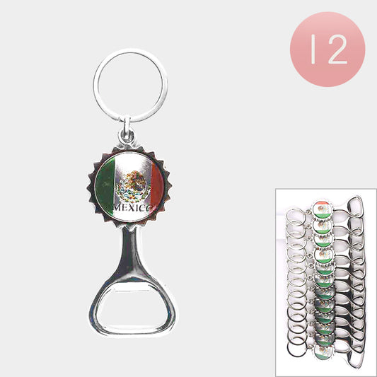 Mexico Flag Bottle Opener Keychains (Sold by DZ=$23.88)