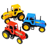 3.75" Die-Cast Pull Back Farm Tractors - Assorted