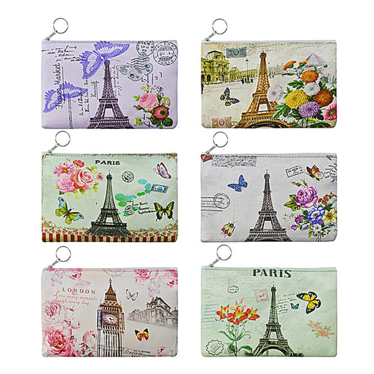 Eiffel Tower Printed Pouch Bags (1 Dozen=$14.99)