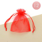 Ribboned Organza Red Color Gift Bags