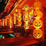 1707BA 1pcs 20cm/30cm/40cm Halloween DIY Paper Pumpkin Hanging Lantern  for Bar KTV Ghost Festival Ornaments