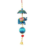 Multicolor Metal Handcrafted With Decorative Elephant Hanging Bell For Home Décor