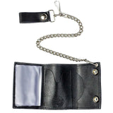 Wholesale  Multiple Pot Leaves Trifold Leather Stylish Wallets with Chain - For Ladies (Sold by - 6 piece)