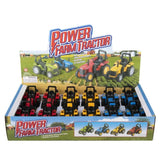 4" DIE-CAST PULL BACK FARM TRACTOR - Assorted